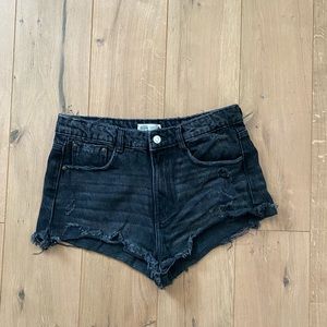 ZARA black high waisted jean shorts